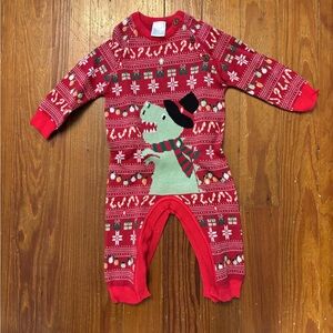 Festive Red Dinosaur One Piece Sweater